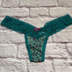 Green pink lace panties